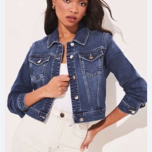 Next Jeans Cropped Denim Jacket in Size Large - Picture 7 of 7